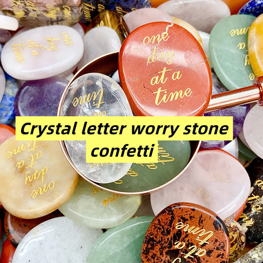 Crystal Letter Worry Stone Confetti 4-5cm