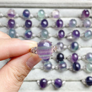 Fluorite  Crystal Adjustable Rings $10/3PCS