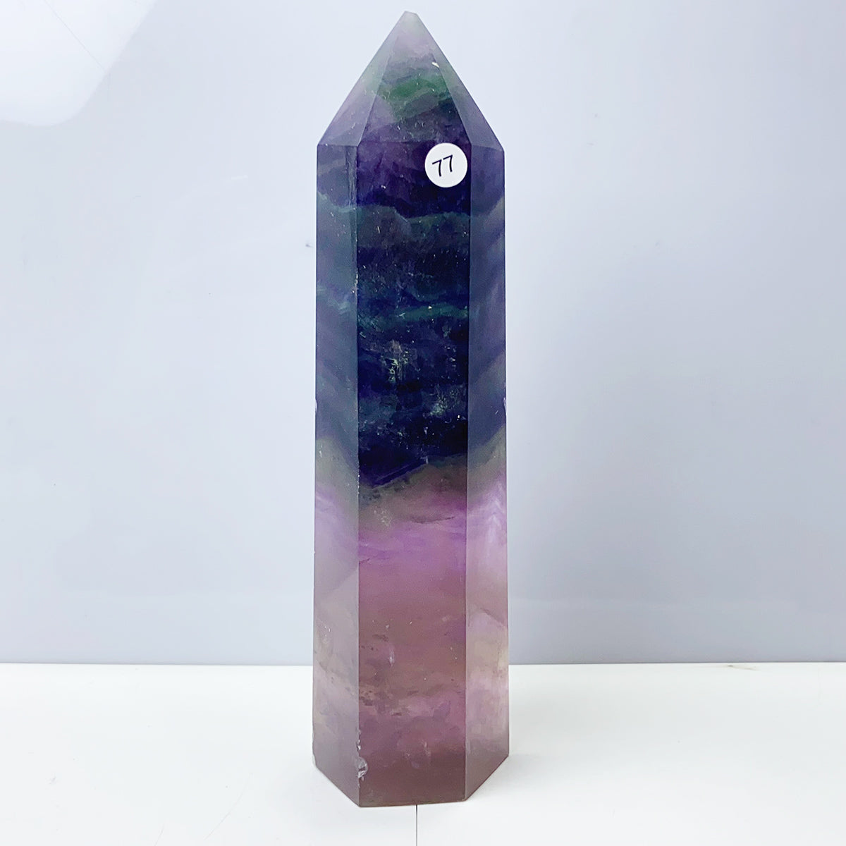 Silk Fluorite Tower Reiki Crystal Healing Energy Gemstone Quartz Home Ornaments