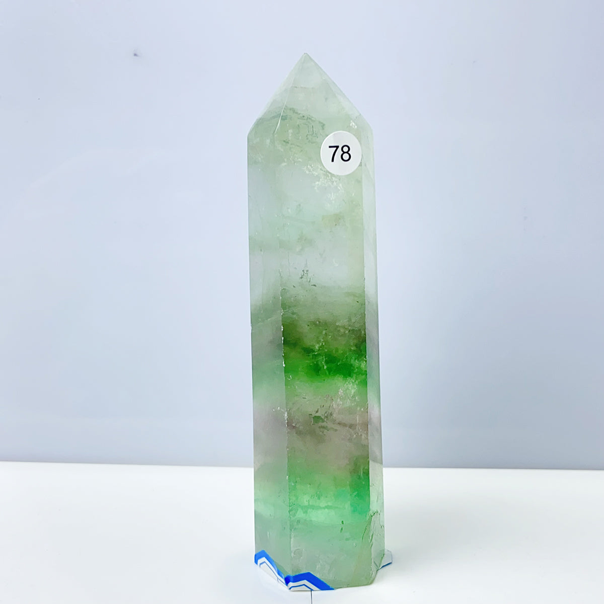 Silk Fluorite Tower Reiki Crystal Healing Energy Gemstone Quartz Home Ornaments