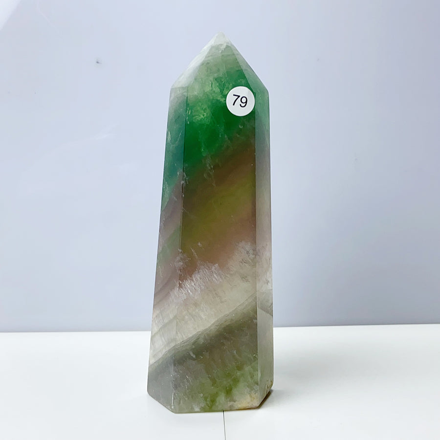 Silk Fluorite Crystal Tower