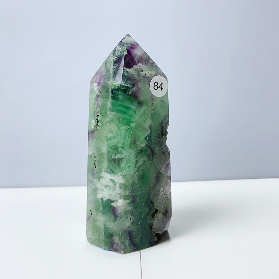 Silk Fluorite Crystal Tower