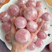 Natural Phantom Rose Quartz Sphere
