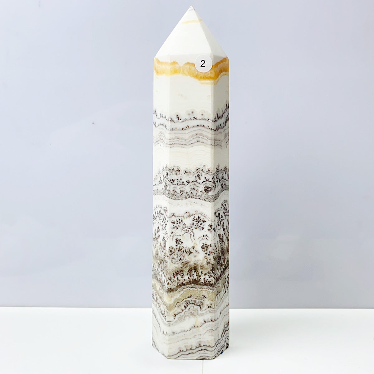 Plum Blossom Orange Calcite Tower Healing Energy Obelisk Reiki Quartz Home Decoration