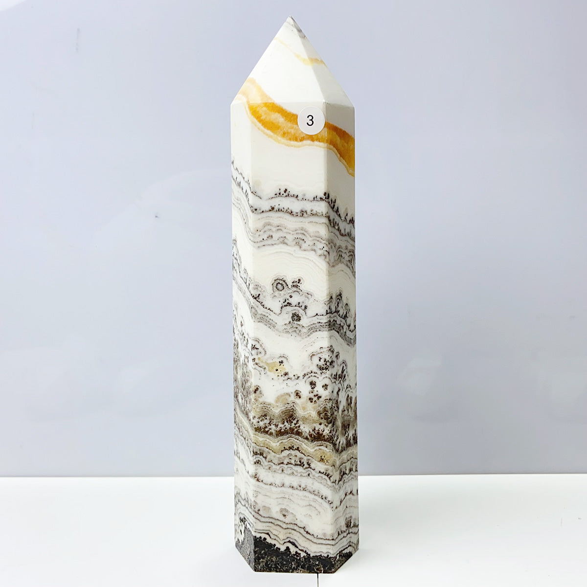 Plum Blossom Orange Calcite Tower Healing Energy Obelisk Reiki Quartz Home Decoration
