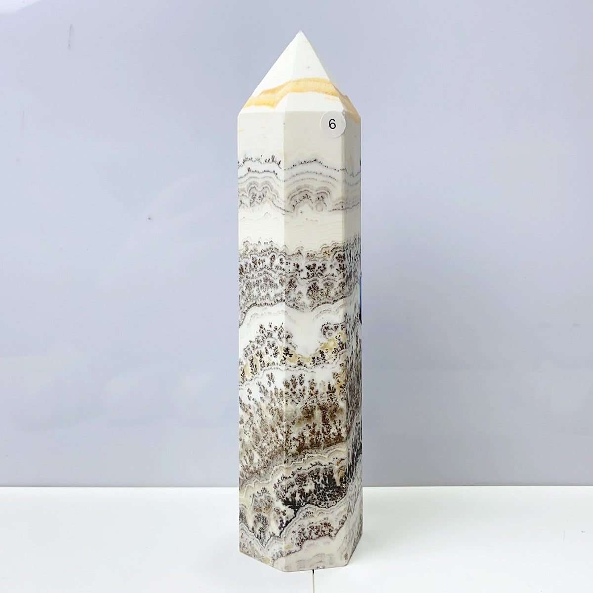 Plum Blossom Orange Calcite Tower Healing Energy Obelisk Reiki Quartz Home Decoration