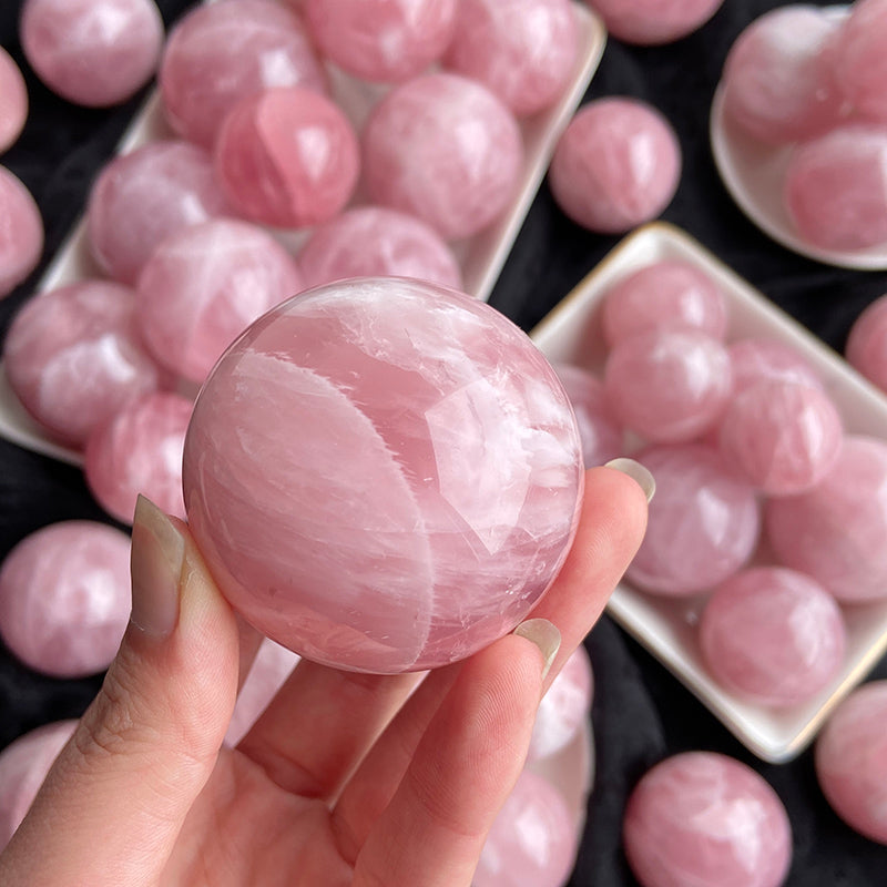 Natural Phantom Rose Quartz Sphere