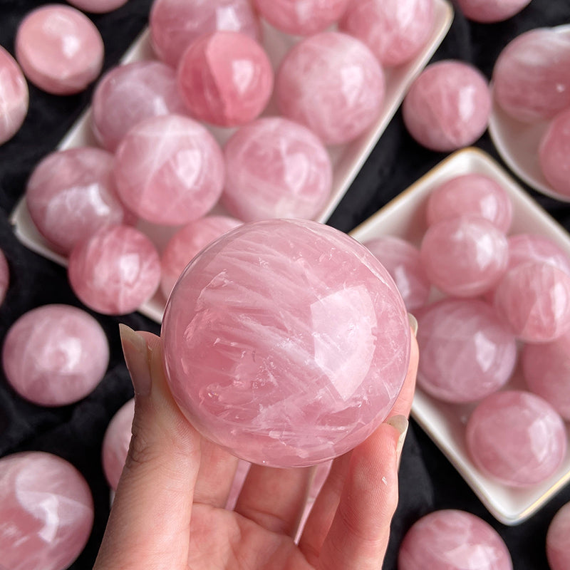 Natural Phantom Rose Quartz Sphere