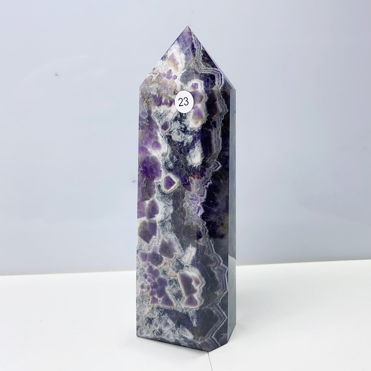 Dream Amethyst Tower Crystal Wand Reiki Healing Energy Purple Gemstone Home Decoration