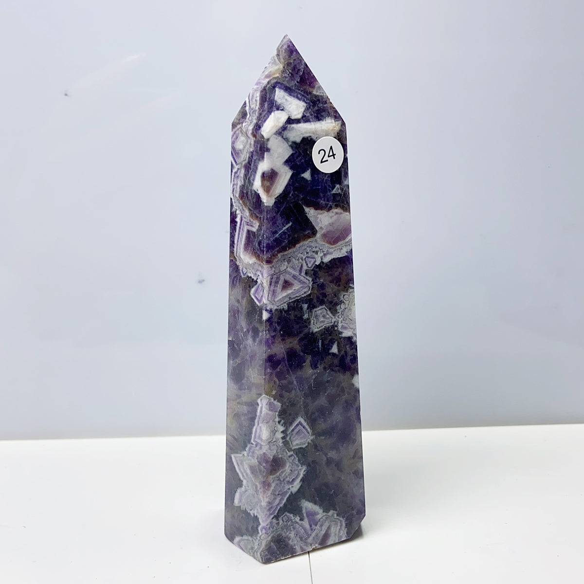 Dream Amethyst Tower Crystal Wand Reiki Healing Energy Purple Gemstone Home Decoration