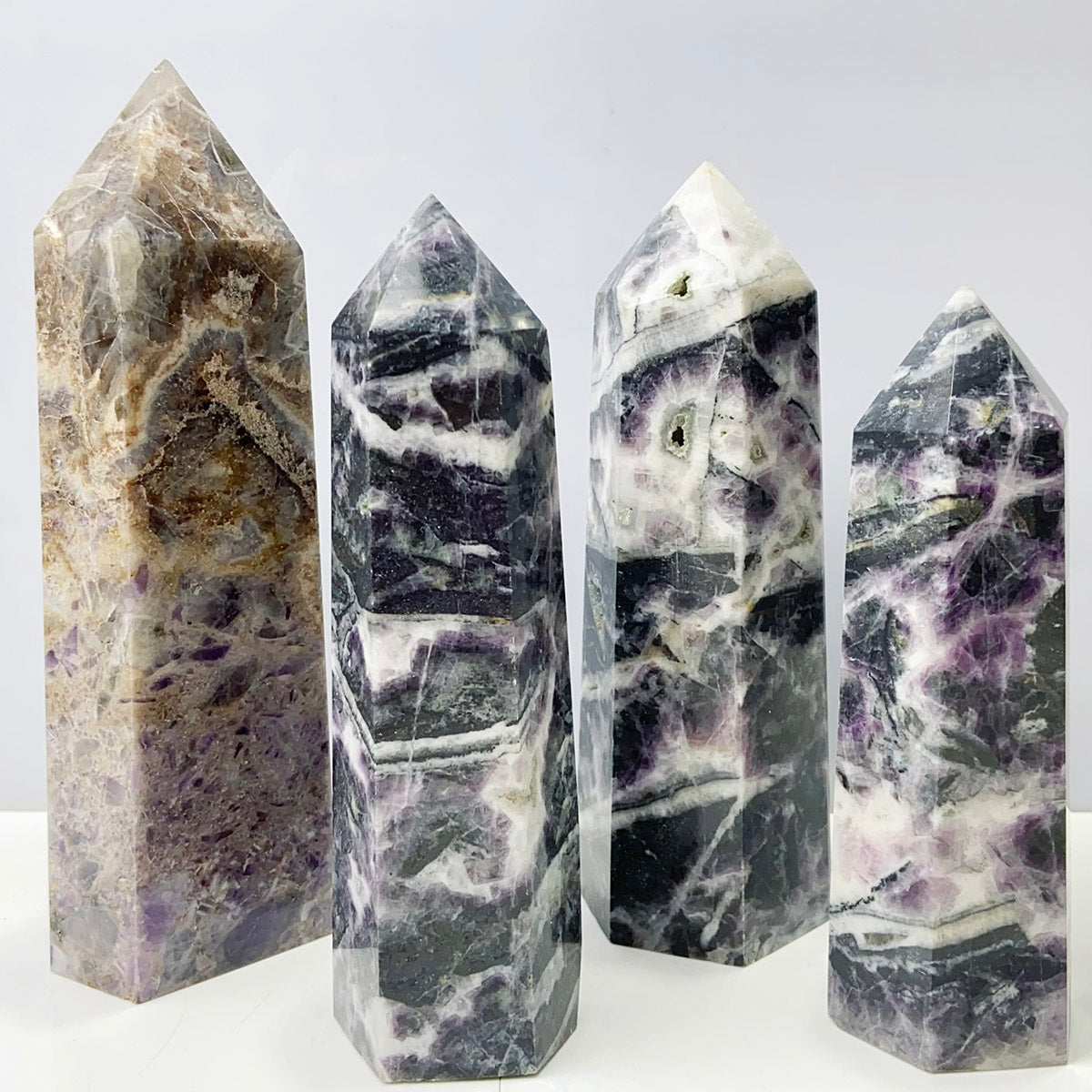 Purple Fluorite Root Tower Energy Quartz Reiki Wand Healing Meditation Home Decoration