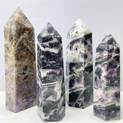 Purple Fluorite Root Tower Energy Quartz Reiki Wand Healing Meditation Home Decoration