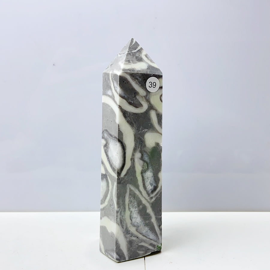 Shell Jasper Crystal Tower
