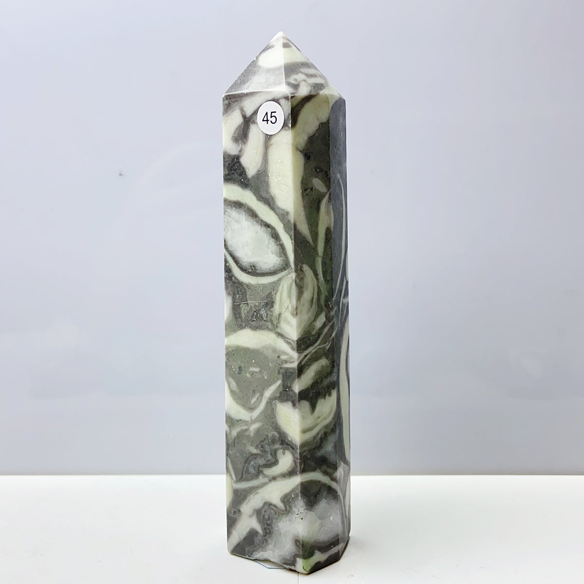 Shell Jasper Tower Hexagonal Prisms Reiki Treatment Home Decoration Meditation Gemtone