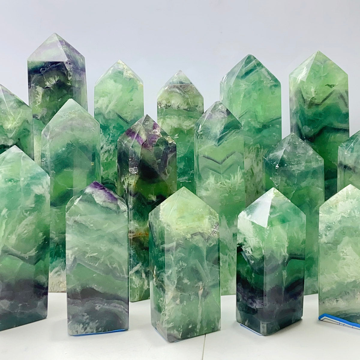 Snowflake Fluorite Tower Crystal Home Room Spiritual Decoration Healing Gemstone