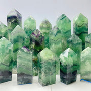 Snowflake Feather Fluorite Crystal Tower