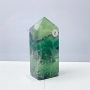 Snowflake Feather Fluorite Crystal Tower