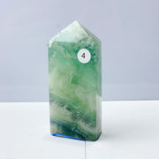 Snowflake Feather Fluorite Crystal Tower