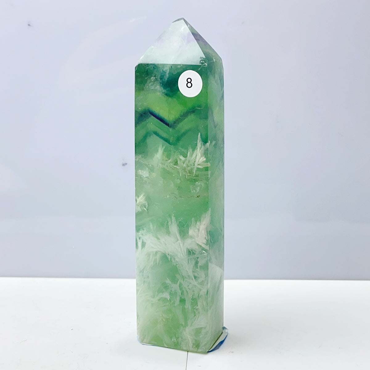 Snowflake Fluorite Tower Crystal Home Room Spiritual Decoration Healing Gemstone
