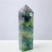 Snowflake Feather Fluorite Crystal Tower