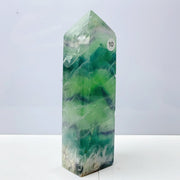 Snowflake Feather Fluorite Crystal Tower