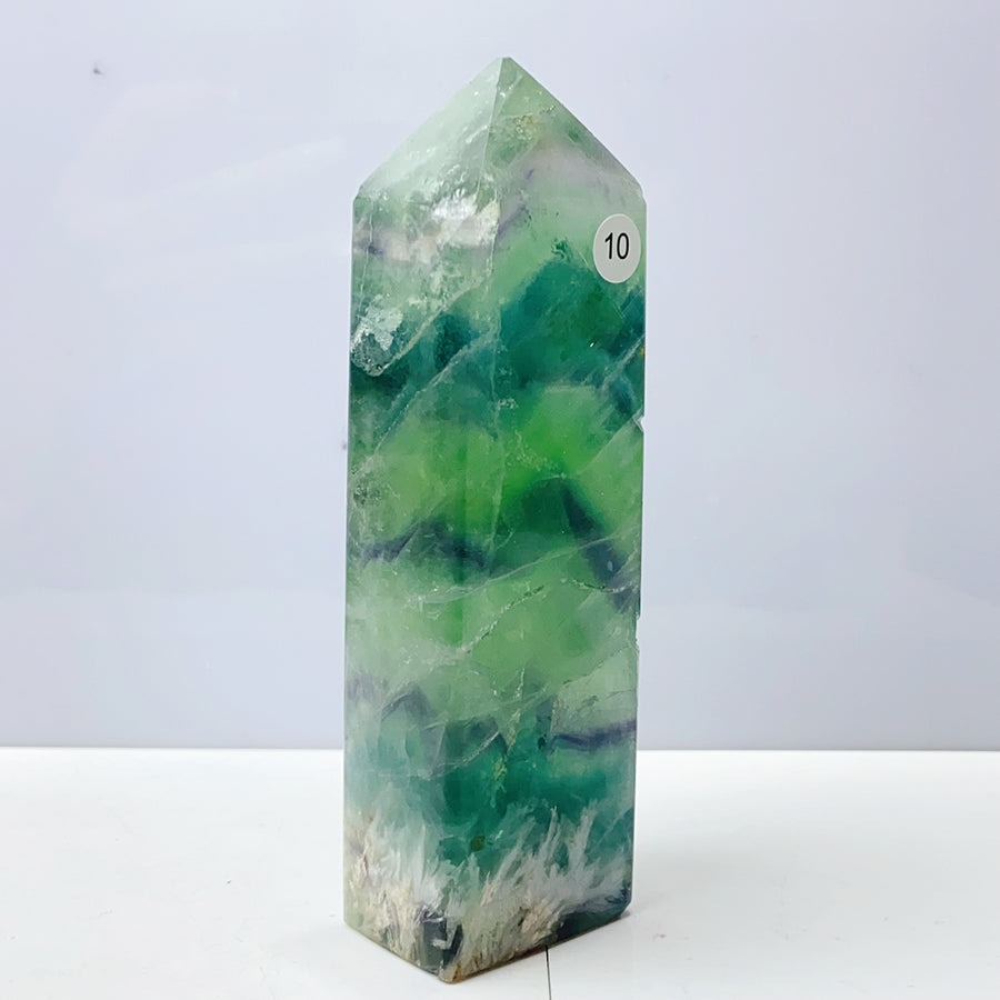 Snowflake Feather Fluorite Crystal Tower