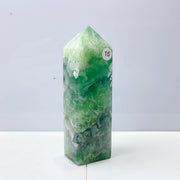 Snowflake Feather Fluorite Crystal Tower