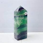 Snowflake Feather Fluorite Crystal Tower
