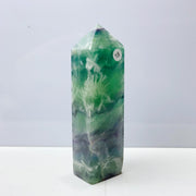 Snowflake Feather Fluorite Crystal Tower