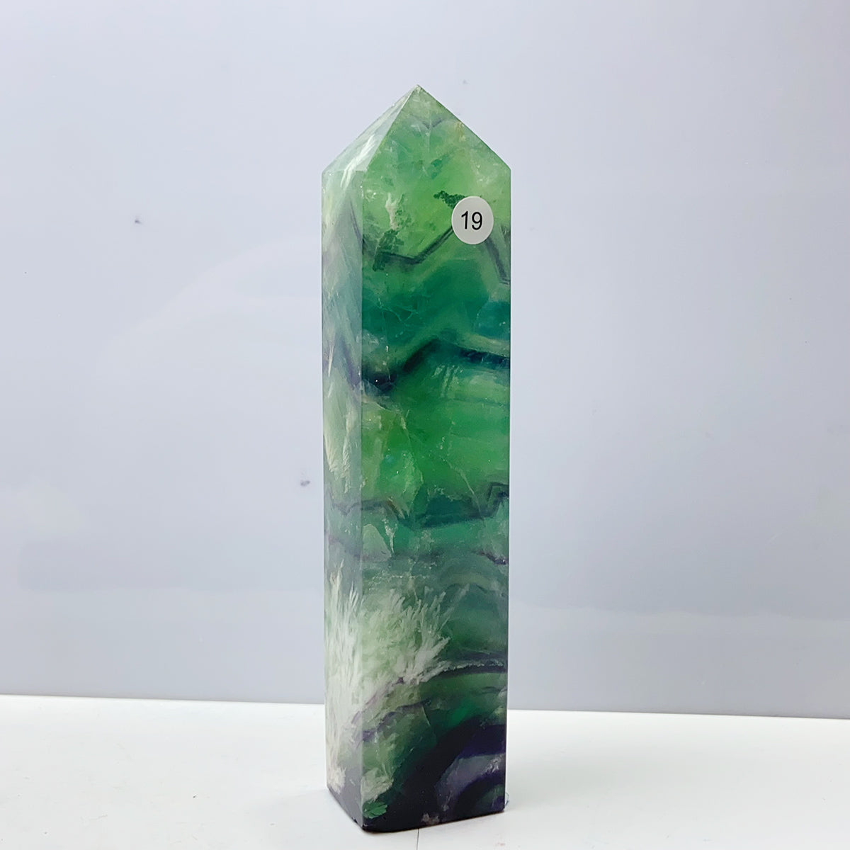 Snowflake Fluorite Tower Crystal Home Room Spiritual Decoration Healing Gemstone