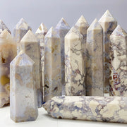 Blue Flower Agate Crystal Tower