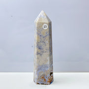 Blue Flower Agate Crystal Tower