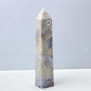 Blue Flower Agate Crystal Tower