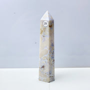 Blue Flower Agate Crystal Tower