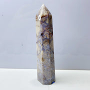 Blue Flower Agate Crystal Tower