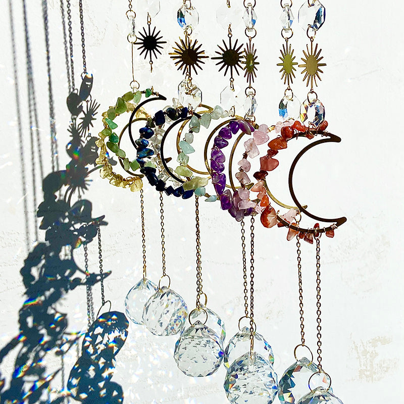 Different Materials Chips Moon Suncatcher