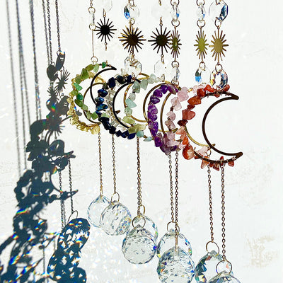Different Materials Chips Moon Suncatcher