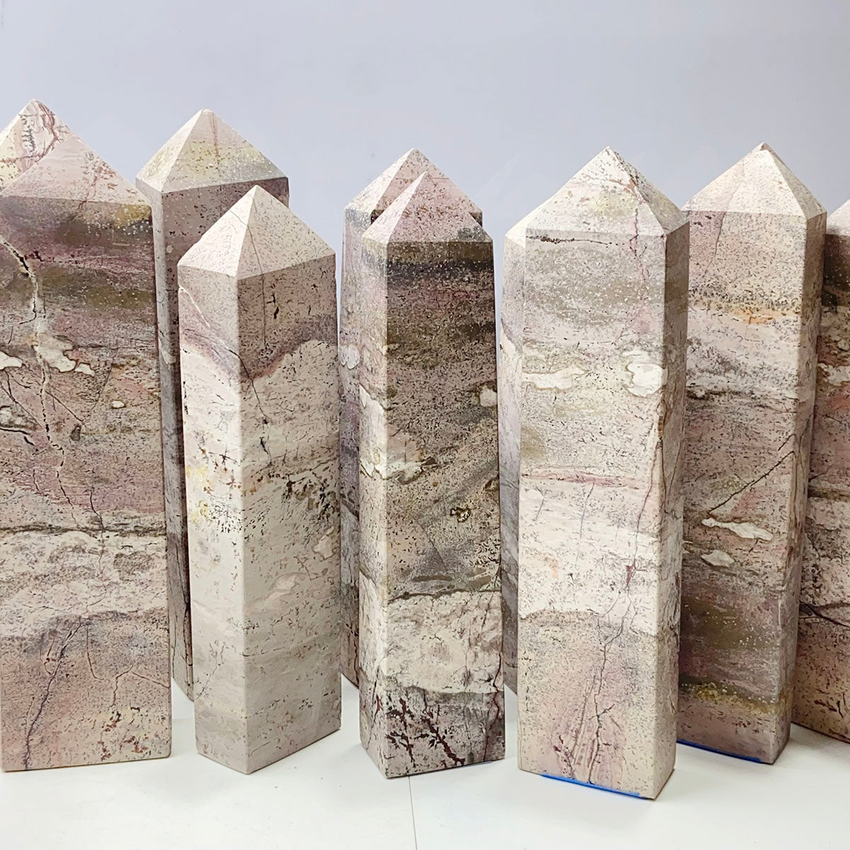 Picture Jasper Tower Painting Colorful Display Garden Energy Healing Home Decoration