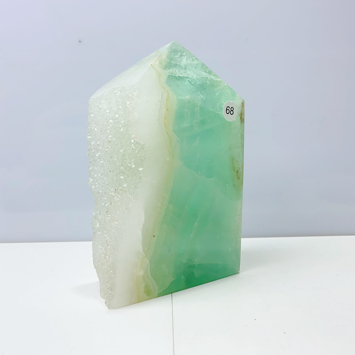 Green Fluorite Cluster Tower Crystal Healing Quartz Energy Reiki Stone Home Decoration
