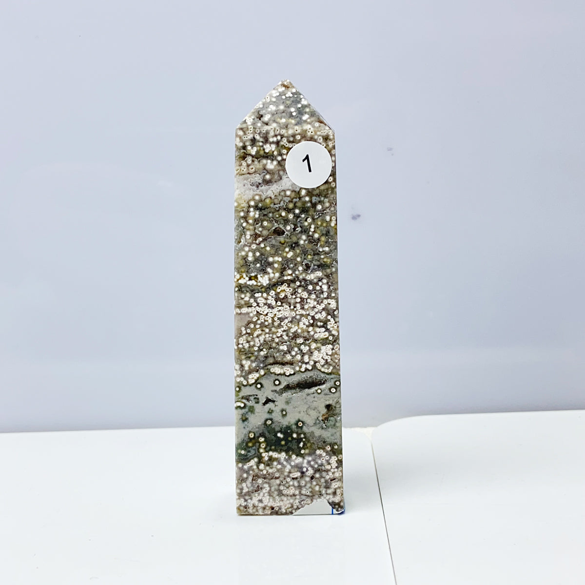 Ocean Jasper Tower Crystal Energy Stone Ornament Reiki Healing Garden Decorations