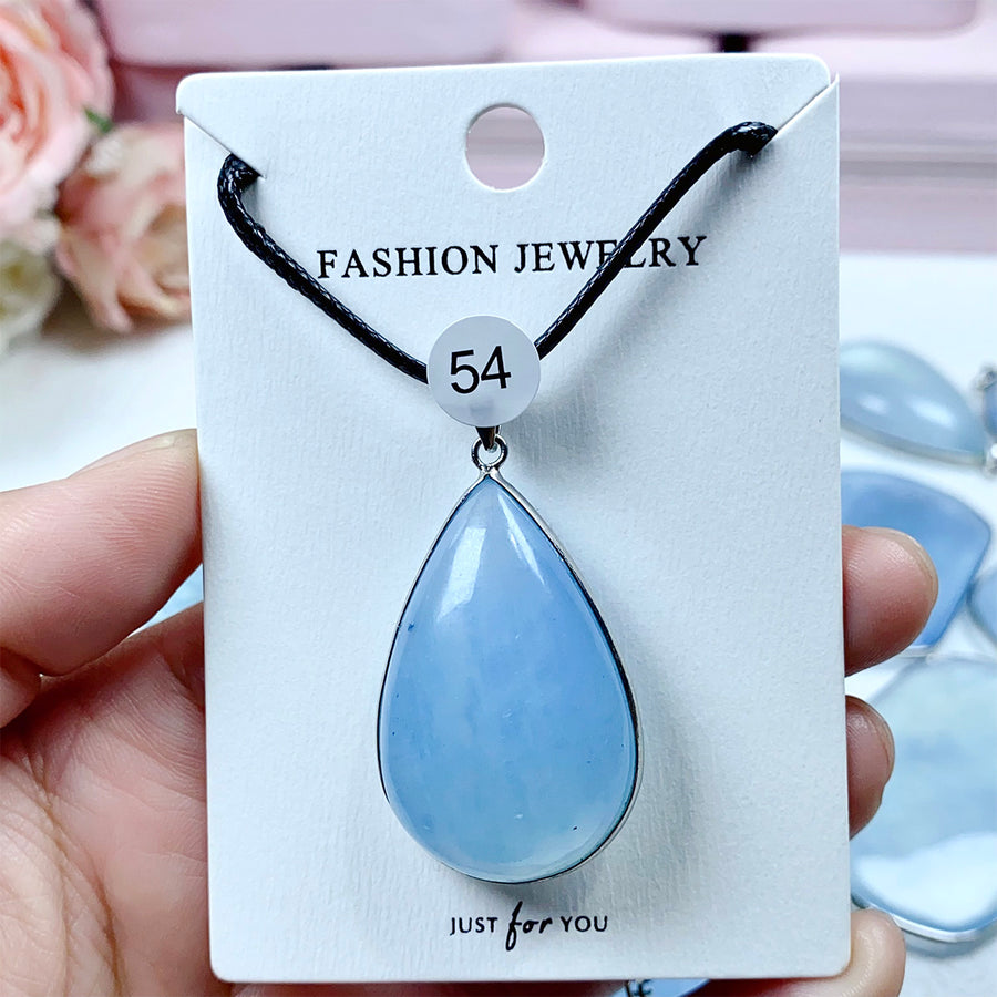 High-Quality Aquamarine Crystal Pendant
