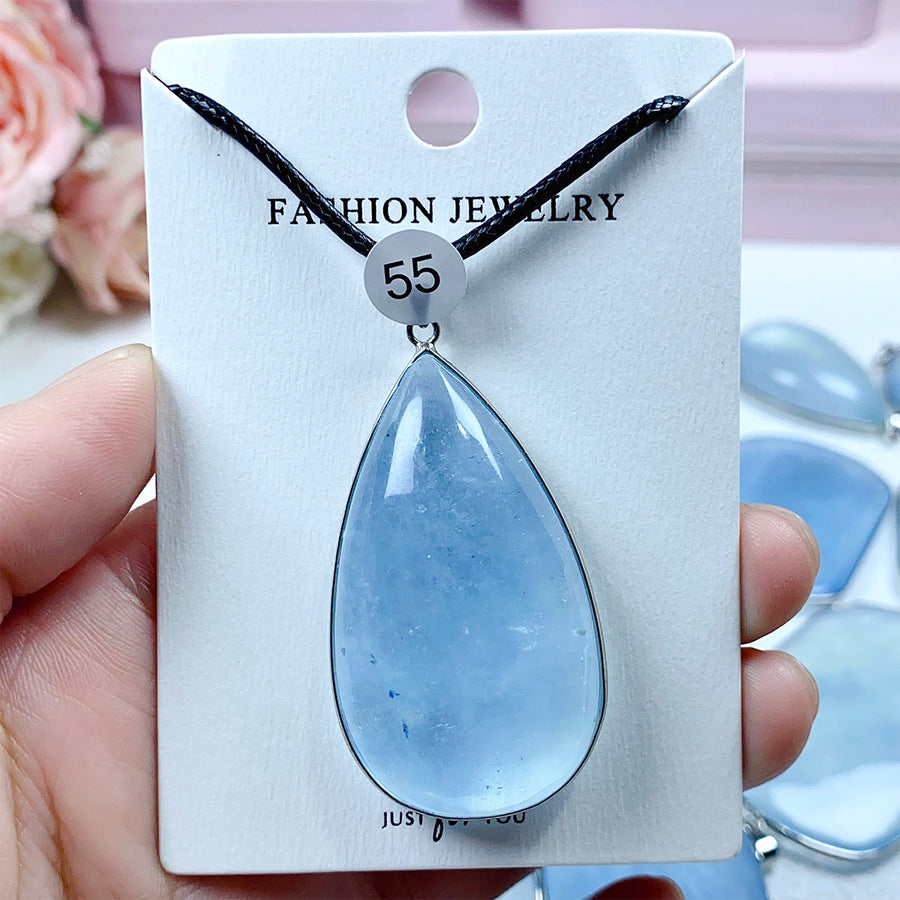 High-Quality Aquamarine Crystal Pendant