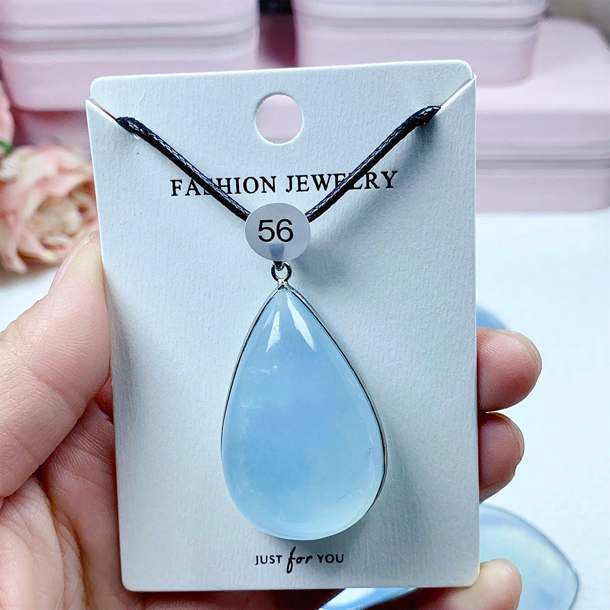 High-Quality Aquamarine Crystal Pendant