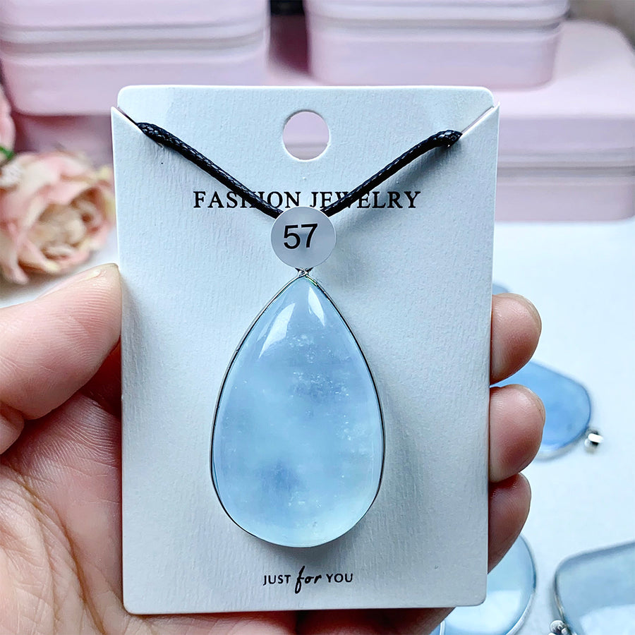 High-Quality Aquamarine Crystal Pendant