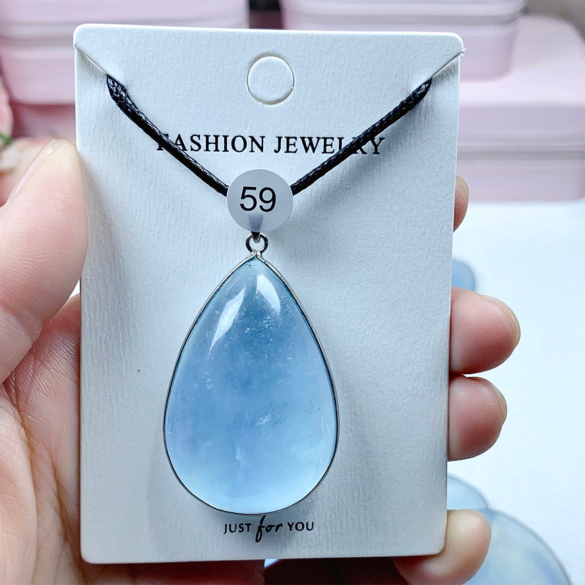 High-Quality Aquamarine Crystal Pendant