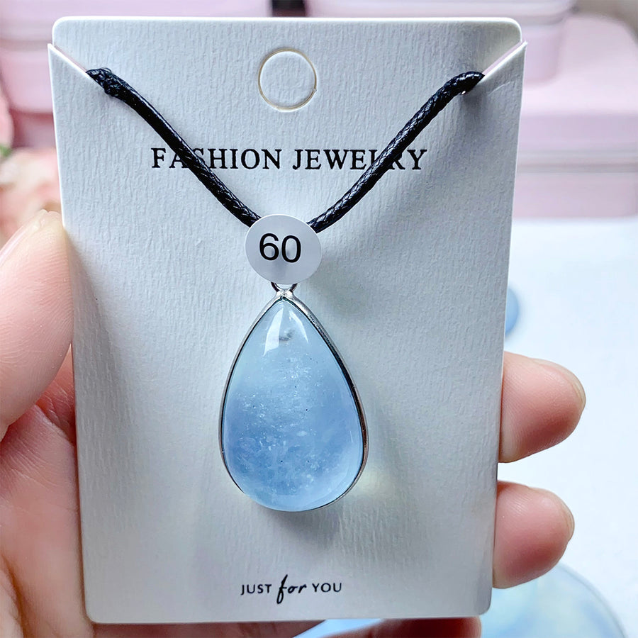 High-Quality Aquamarine Crystal Pendant