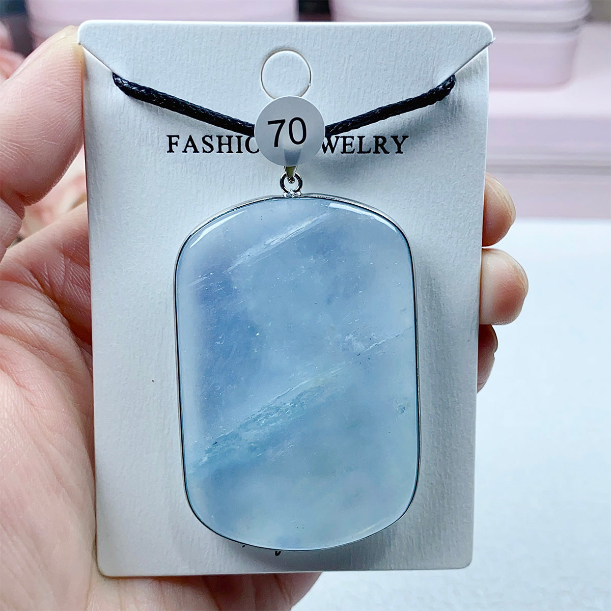 High-Quality Aquamarine Crystal Pendant