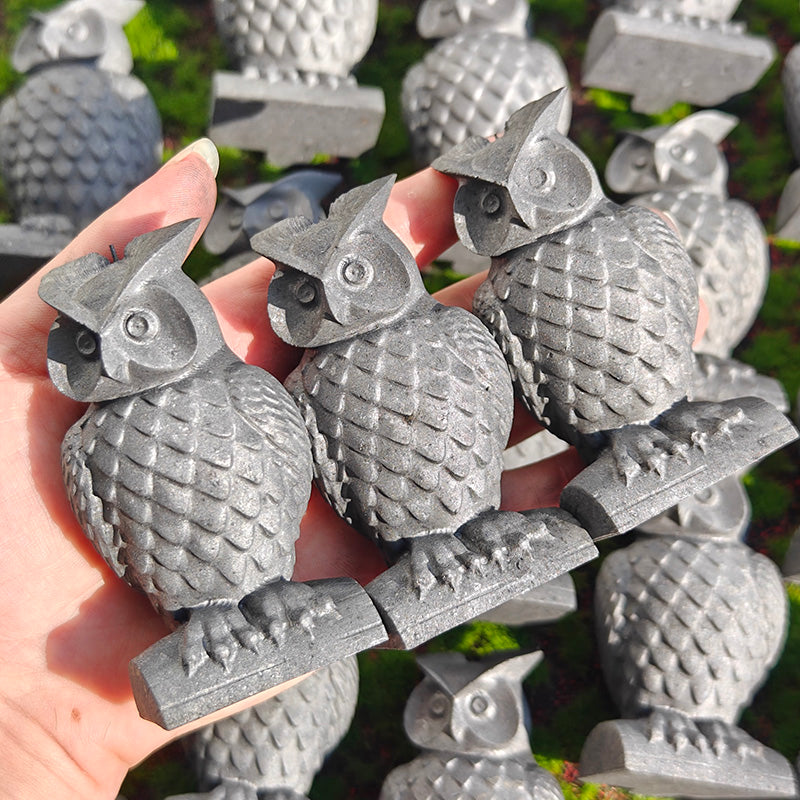 Cute Shungite Owl Carvings