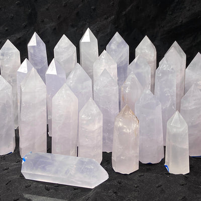 Periwinkle Quartz Tower Healing Energy Reiki Polished Pink Stone Home Decoration