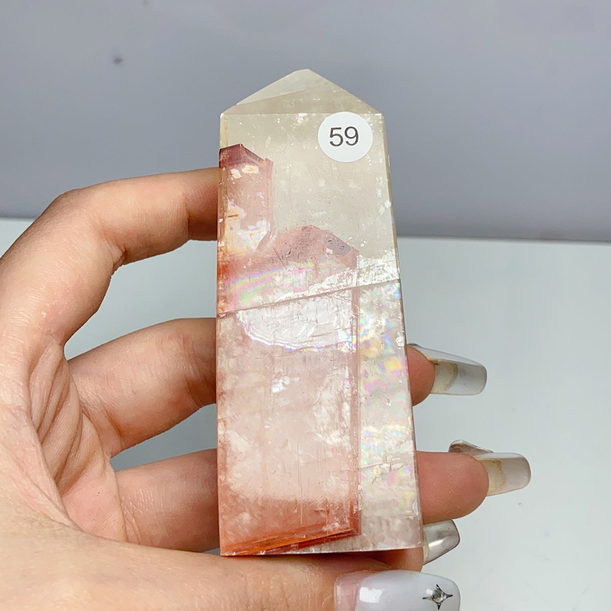 Honey Calcite With Fire Quartz Tower Ore Obelisk Mineral Healing Energy Home Decoration